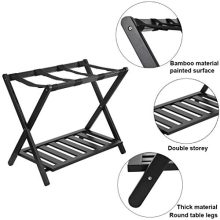 Fine Home Luggage Rack Stand with Shoe Shelf,Compact Folding Design