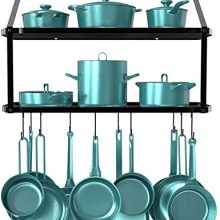 GeekDigg Wall Mounted Pot Rack Organizer