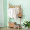 SINGAYE Clothes Rack 2-in-1 Coat Rack Rolling Garment Rack