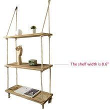 Boutiquemall Swing Rope Floating Shelves, Farmhouse Rope Hanging Shelves