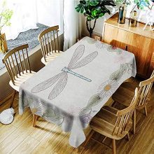 Dragonfly 3D Printed Long Tablecloth Vintage Retro Farm Life Inspired Moth