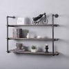 GWH Industrial Pipe Shelving Wall Mounted,48in Rustic Metal Floating Shelves