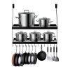 Hoooh Square Grid Wall Mount Pot Rack with 2-Tier 15 Hooks