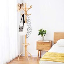 Tangkula 72" Standing Coat Rack, Wood Coat Tree with Hooks