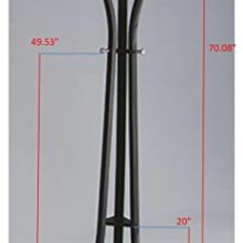 King's Brand Black/Chrome Finish Metal Coat Rack