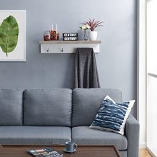 Danya B. Wall-Mounted Coat Rack with Shelf and 4 Metal Hooks