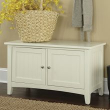 Shaker Cottage Storage Bench/Cabinet with 2 Doors, Ivory