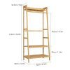 Homfa Bamboo Clothing Rack – Multifunctional Garment Stand with Shoe Storage, Hooks & Top Shelf for Bedroom, Entryway, and Living Room