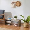 Sunon Shoe Rack 2 Tier Wood Shoe Organizer Free Standing Shoe Storage