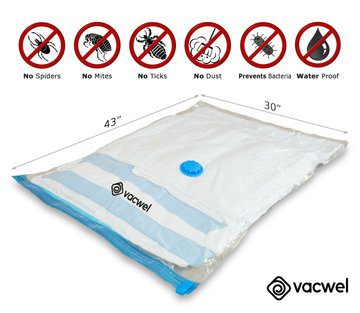 Vacwel Vacuum Storage Bags, Jumbo 30 x 43 inch