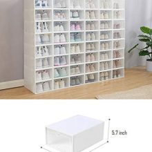 IRONLAND Storage Shoe Box White 12 Pack Clear Plastic