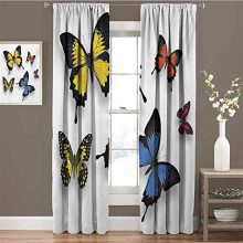 funkky Butterfly Soft Curtain Various Colorful Butterflies Pattern and Moths