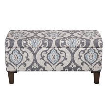 HomePop Large Upholstered Rectangular Storage Ottoman Bench