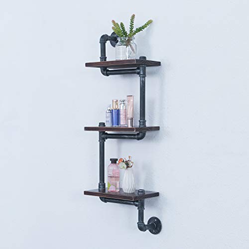 Industrial Pipe Shelves: Retro Wall-Mounted Shelving for Vintage Steampunk Style