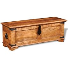 vidaXL Rustic Storage Chest Trunk Handmade Unique Coffee Table Rough Mango