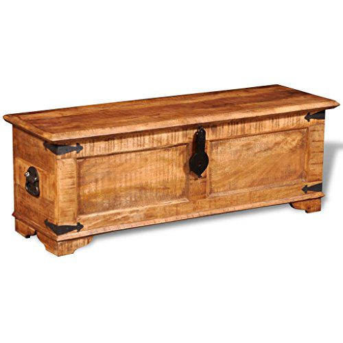 vidaXL Rustic Storage Chest Trunk Handmade Unique Coffee Table Rough Mango