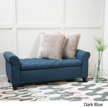 Christopher Knight Home Living Tufted Fabric Armed Storage Bench