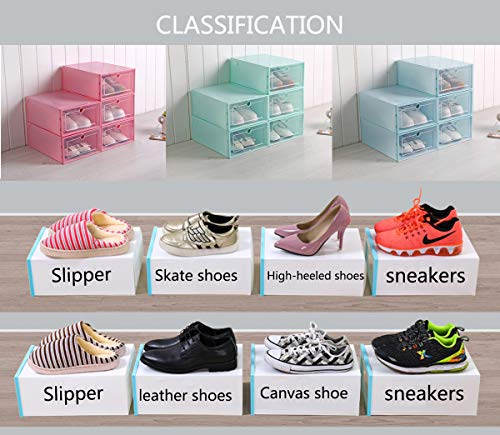 Laitemo Shoe Box,Clear Stackable Storage Shoe Box Organizer