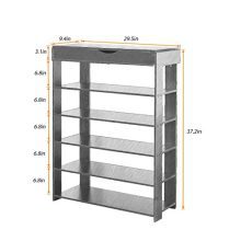 soges 5-Tier Shoe Rack 29.5 inches Wooden Shoe Storage Shelf Shoe Organizer