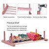 CONBOLA Heavy Duty Clothes Rolling Rack, Adjustable Double Rods