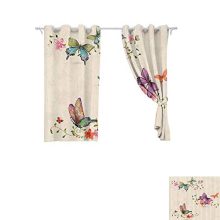 DONEECKL Thermal Curtains Apartment Decor Butterfly Collection