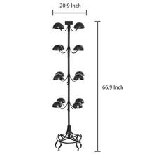 MyGift Commercial Black Metal 4 Tier Rotating 16 Dome-Shaped Hat