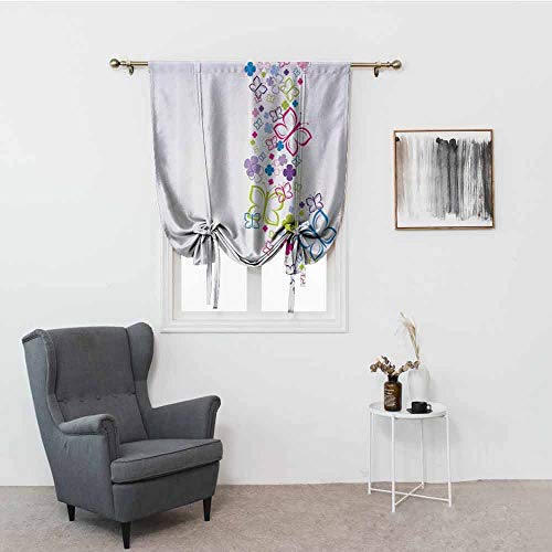 SEMZUXCVO Room Dark Black Insulated Roman Blind Colorful Home Decor