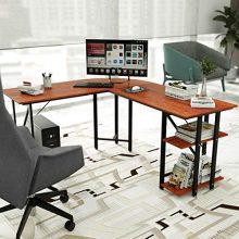 L Desk DEWEL Reversible L Shaped Desk Corner Computer Desk