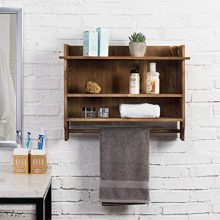 MyGift 3-Tier Wall Mounted Wood Bathroom Shelves