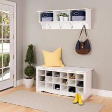 White Shoe Storage Cubbie Bench