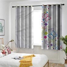 Marshome Sliding Curtains Surreal Floral Moth Motifs Privacy Protection