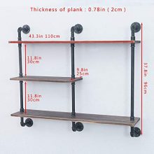 GWH Industrial Pipe Shelving Wall Mounted,Wall Shelf Unit Bookshelf