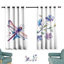 Warm Family Dragonfly Customized Curtains Watercolor Bug