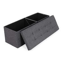 SONGMICS Folding Storage Ottoman Bench Storage Chest Foot Rest Stool