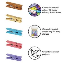 Mini Natural Wooden Clothespins, 60pcs, 1.4 Inch Photo Paper Peg Pin Craft Clips