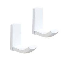 BATHSIR Brass Square White Towel Hook Set of 2,Robe Coat Hanger Wall Mounted
