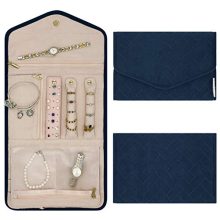 Buzzy B Travel Jewelry Organizer - Foldable Roll for Necklaces, Bracelets, Earrings - Portable and Compact Journey Storage Case.