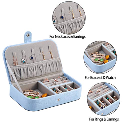 Watpot Jewelry Travel Case Organizer for Women - Portable Leather Jewellery
