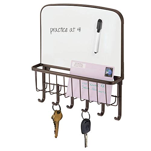 mDesign Metal Wall Mount Entryway Storage Organizer Mail Basket
