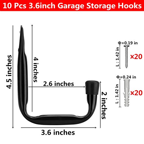 Garage Storage Hooks, Heavy Duty J Utility Hangers