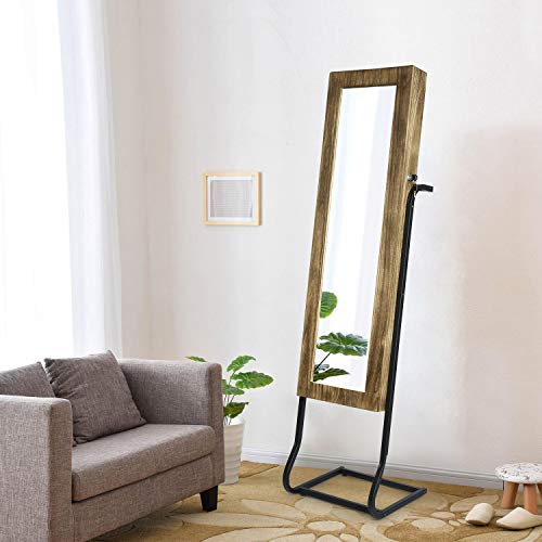 Jewelry Armoire Cabinet, Solid Wood Standing Jewelry Organizer