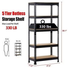 Topeakmart 4 Pack 5 Tier Shelving Unit and Storage Shelves Rack Heavy Duty