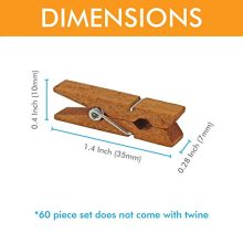 Mini Natural Wooden Clothespins, 60pcs, 1.4 Inch Photo Paper Peg Pin Craft Clips