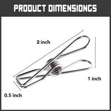 NORTHERN BROTHERS Clothes pins 40 Pack,2 Inch Multi-Purpose Stainless Steel