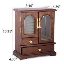 Kendal Real Natural Hardwood Wooden Jewelry Box Organizer