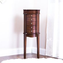 Hives and Honey Hives & Honey Erin Walnut Armoire with Vanity Mirror and Jewelry