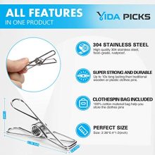 Wire Clothespins Laundry Chip Clips-40 Pack Bulk Clothes Pins with Heavy Duty