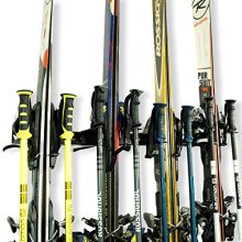 Koova Snow Ski Rack Wall Mount for Indoor Storage | Securely Holds 4 Pairs of Skis