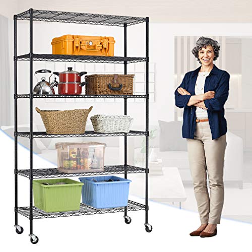 BestMassage 6 Tire Wire Shelving Unit NSF Storage Shelves Large Heavy Duty Metal
