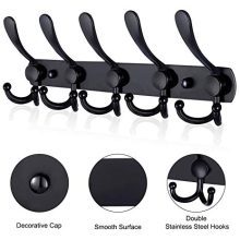 Oyydecor Wall Mounted Coat Rack, 2 Pack 5 Tri Hooks Heavy Duty Stainless Steel